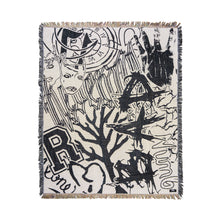 Load image into Gallery viewer, X COLLAGE WOVEN BLANKET BLACK/WHITE
