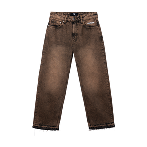 REMEX EMBROIDERED DENIM PANT WASHED BROWN