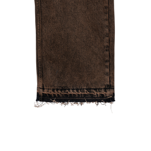 REMEX EMBROIDERED DENIM PANT WASHED BROWN