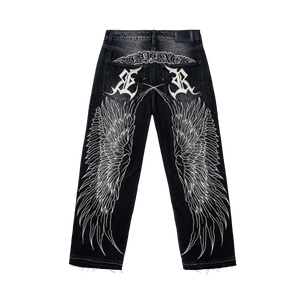 REMEX EMBROIDERED DENIM PANT WASHED BLACK