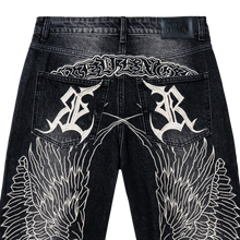 Load image into Gallery viewer, REMEX EMBROIDERED DENIM PANT WASHED BLACK
