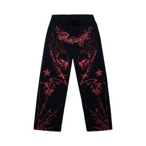 TATTOO SWEATPANTS BLACK/RED