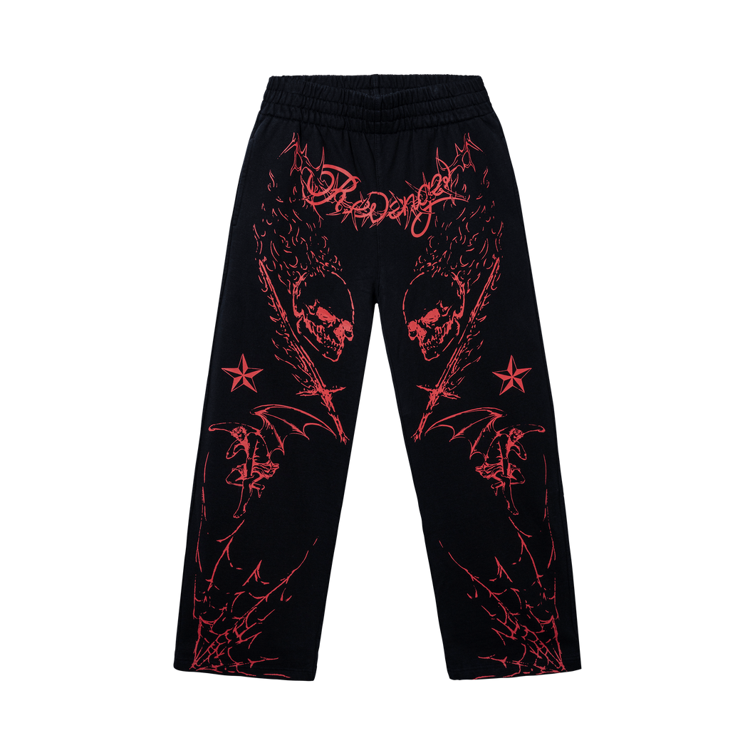 TATTOO SWEATPANTS BLACK/RED