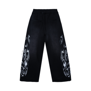 AIRBRUSHED REAPER SWEATPANTS TREATED BLACK