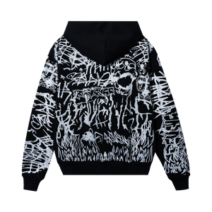 GRAFFITI ZIP BLACK/SILVER