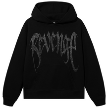 Load image into Gallery viewer, X HEARTBREAK BEJEWELED HOODIE BLACK/CLEAR
