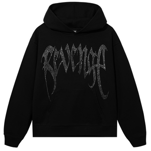 X HEARTBREAK BEJEWELED HOODIE BLACK/CLEAR