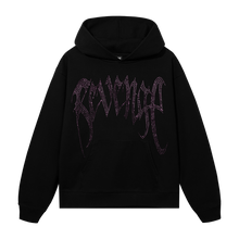 Load image into Gallery viewer, X HEARTBREAK BEJEWELED HOODIE BLACK/PURPLE
