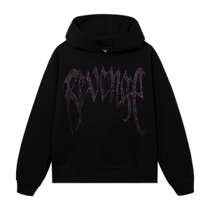 X HEARTBREAK BEJEWELED HOODIE BLACK/PURPLE