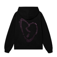 Load image into Gallery viewer, X HEARTBREAK BEJEWELED HOODIE BLACK/PURPLE
