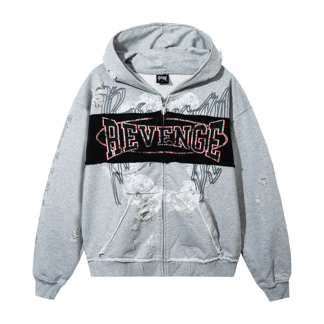 CHERUB DECONSTRUCTED ZIP HEATHER GREY