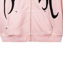 Load image into Gallery viewer, X KILL CONTRAST STITCH ZIP WASHED PINK/BLACK

