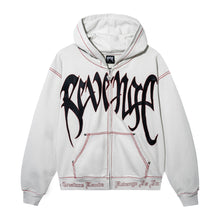 Load image into Gallery viewer, CONTRAST SKULL EMBROIDERED ZIP CEMENT/BLACK/RED
