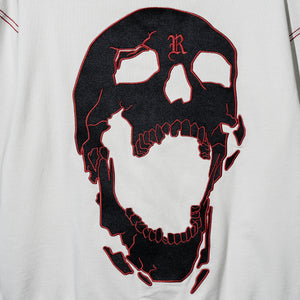 CONTRAST SKULL EMBROIDERED ZIP CEMENT/BLACK/RED