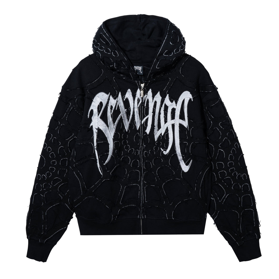 トップス Revenge Gallery SPIDER WEB ZIP BLACK/SILVER – Revenge Official