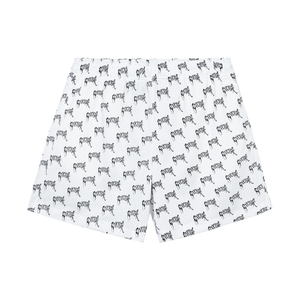 ALLOVER ARCH LOGO MESH SHORTS WHITE/BLACK