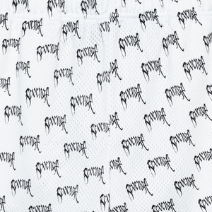 ALLOVER ARCH LOGO MESH SHORTS WHITE/BLACK