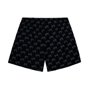 ALLOVER ARCH LOGO MESH SHORTS BLACK/GREY