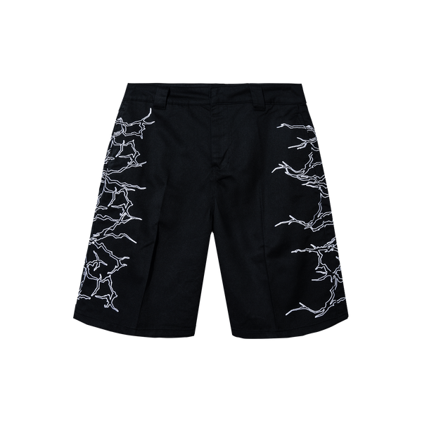 LIGHTNING WORK SHORTS BLACK/WHITE – Revenge Official