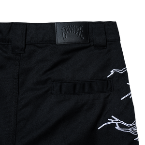 LIGHTNING WORK SHORTS BLACK/WHITE
