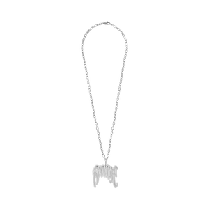 Silver necklace with a Revenge arch logo pendant