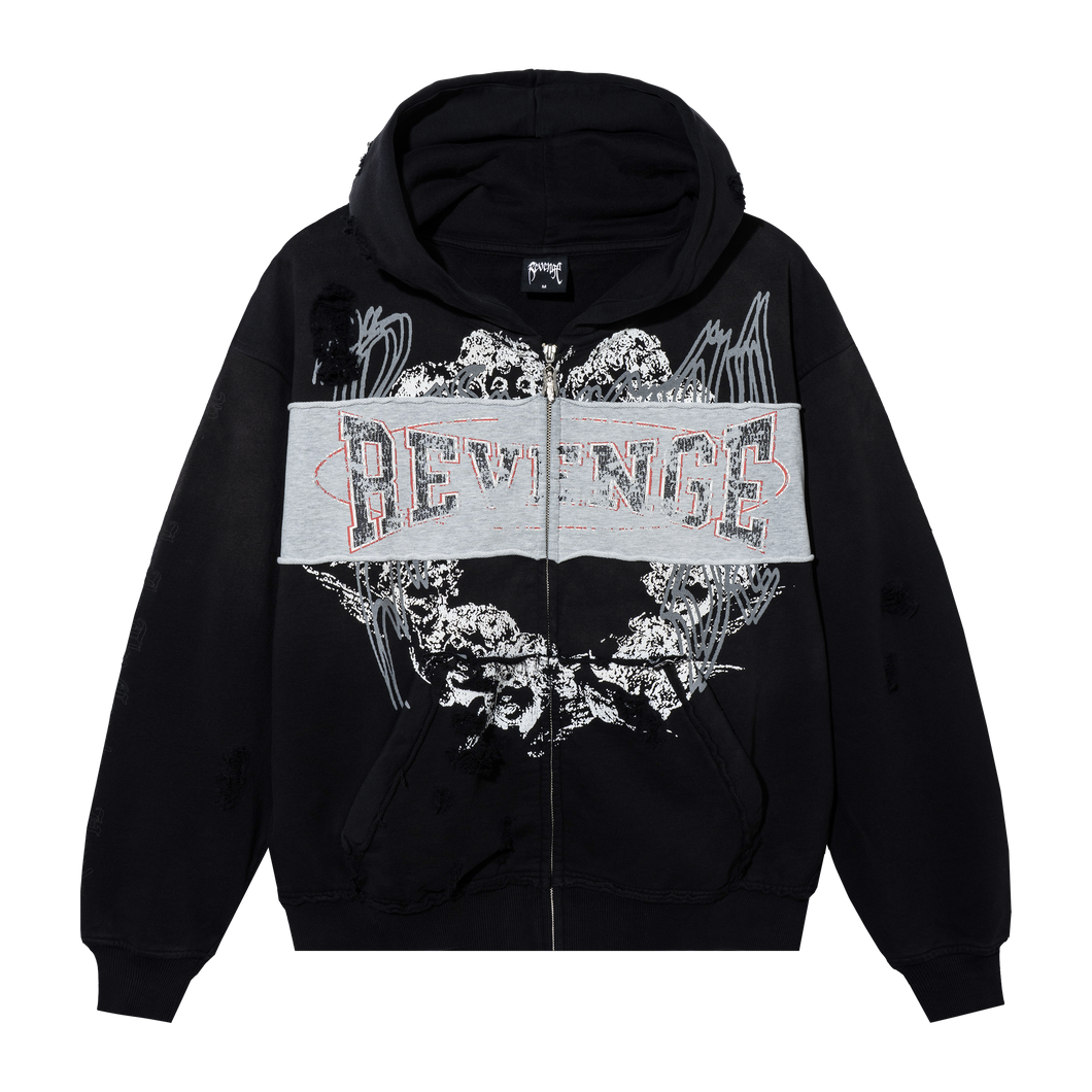 CHERUB DECONSTRUCTED ZIP WASHED BLACK