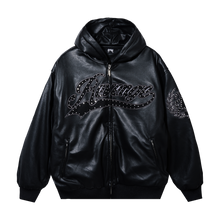 Load image into Gallery viewer, PIERCED LEATHER JACKET BLACK
