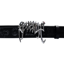 Load image into Gallery viewer, ARCH LOGO DEBOSSED LEATHER BELT BLACK
