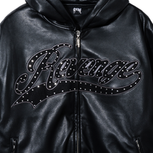 Load image into Gallery viewer, PIERCED LEATHER JACKET BLACK
