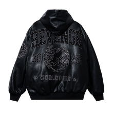 Load image into Gallery viewer, PIERCED LEATHER JACKET BLACK
