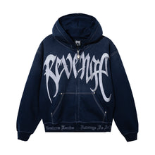 Load image into Gallery viewer, X KILL CONTRAST STITCH ZIP WASHED NAVY/GREY
