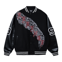 Load image into Gallery viewer, ANARCHY VARSITY JACKET BLACK/RED
