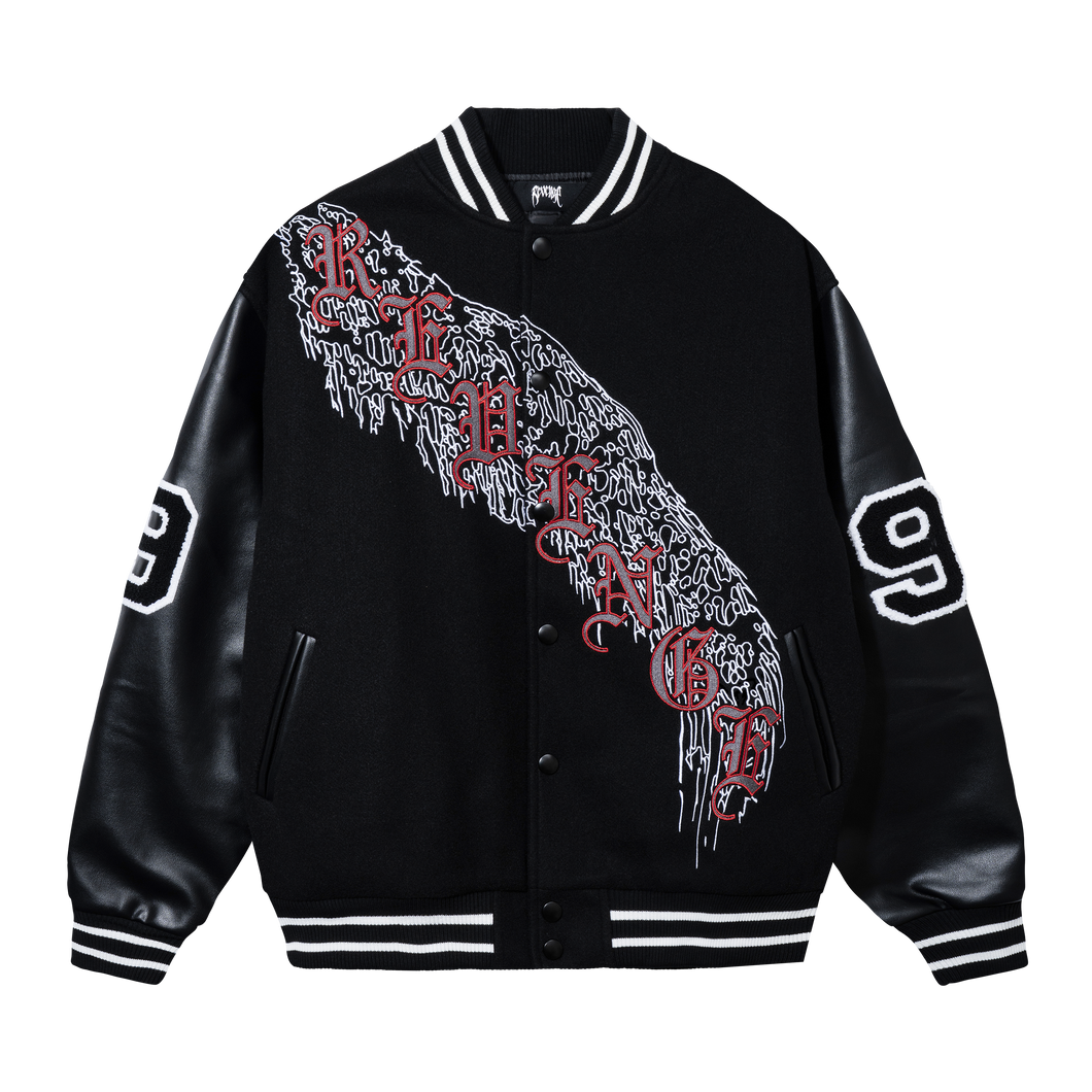 ANARCHY VARSITY JACKET BLACK/RED