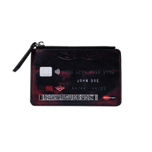 Load image into Gallery viewer, SKIMMER LEATHER COIN POUCH BLACK/RED
