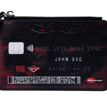 Load image into Gallery viewer, SKIMMER LEATHER COIN POUCH BLACK/RED
