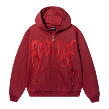 Load image into Gallery viewer, X KILL CONTRAST ZIP HOODIE RED/RED
