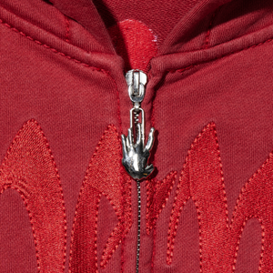 X KILL CONTRAST ZIP HOODIE RED/RED