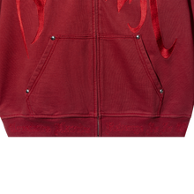 Load image into Gallery viewer, X KILL CONTRAST ZIP HOODIE RED/RED
