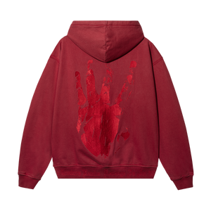 X KILL CONTRAST ZIP HOODIE RED/RED