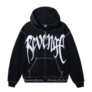 X KILL CONTRAST ZIP HOODIE BLACK/WHITE