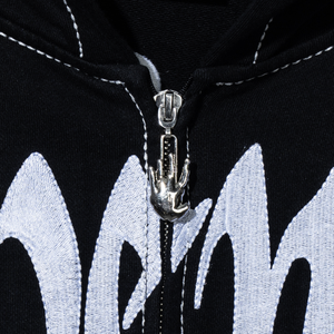 X KILL CONTRAST ZIP HOODIE BLACK/WHITE