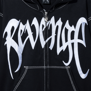 X KILL CONTRAST ZIP HOODIE BLACK/WHITE