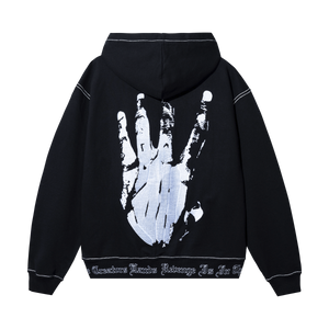 X KILL CONTRAST ZIP HOODIE BLACK/WHITE