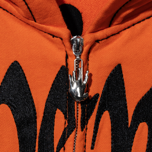 X KILL CONTRAST ZIP HOODIE ORANGE/BLACK