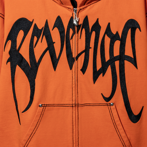 X KILL CONTRAST ZIP HOODIE ORANGE/BLACK