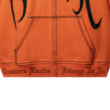 Load image into Gallery viewer, X KILL CONTRAST ZIP HOODIE ORANGE/BLACK
