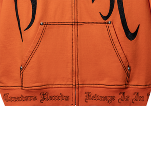 X KILL CONTRAST ZIP HOODIE ORANGE/BLACK