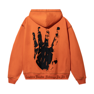 X KILL CONTRAST ZIP HOODIE ORANGE/BLACK