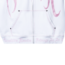 Load image into Gallery viewer, X KILL CONTRAST ZIP HOODIE WHITE/PINK
