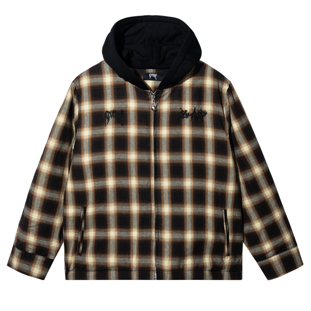 X KILL HOODED FLANNEL BROWN/BLACK